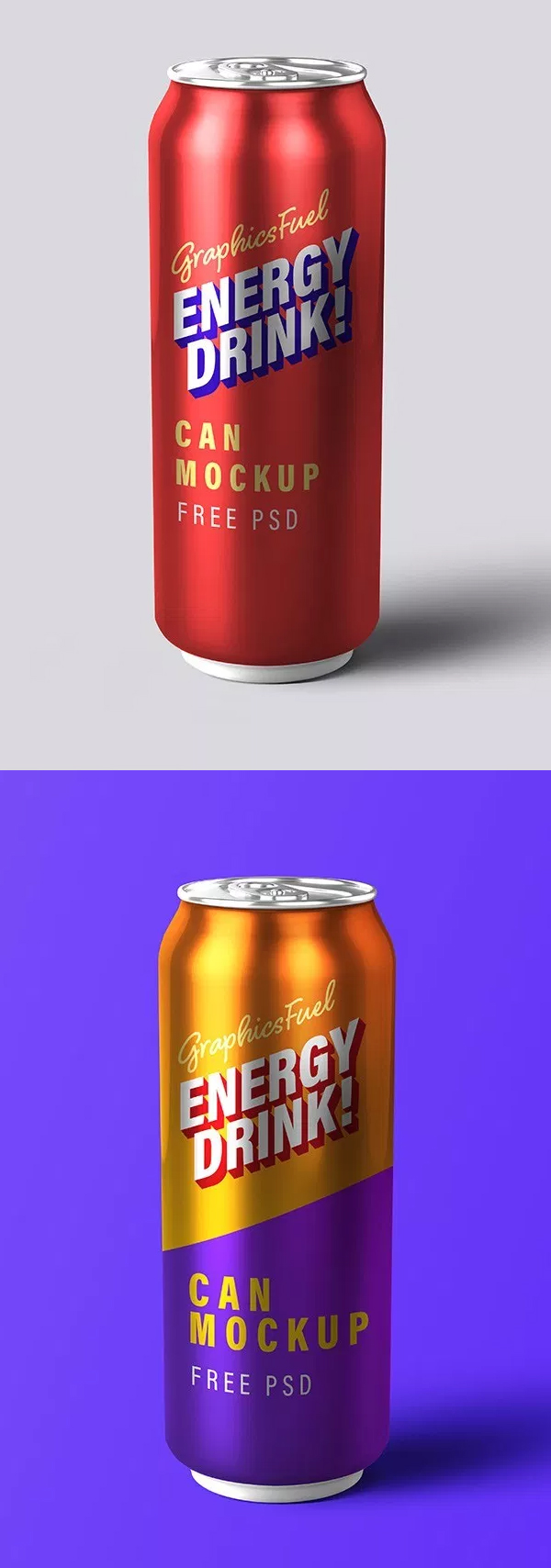 Modèle de maquette PSD de boisson énergisante gratuite