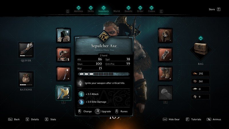 Améliorations des armes Assassins Creed Valhalla Armor