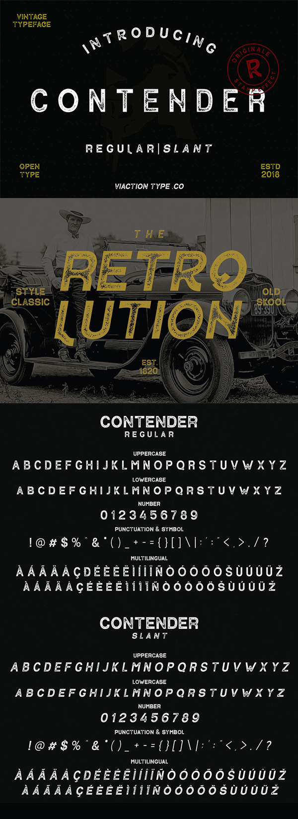Contender Vintage Vintage Font Téléchargement GRATUIT