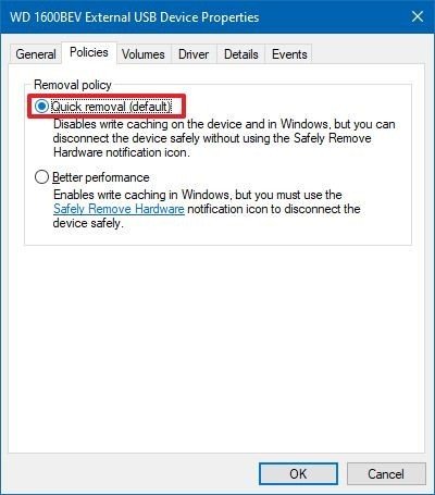 Activer l'option de suppression rapide sur Windows 10