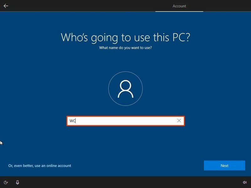 Windows 10 Pro OOBE créer un compte local