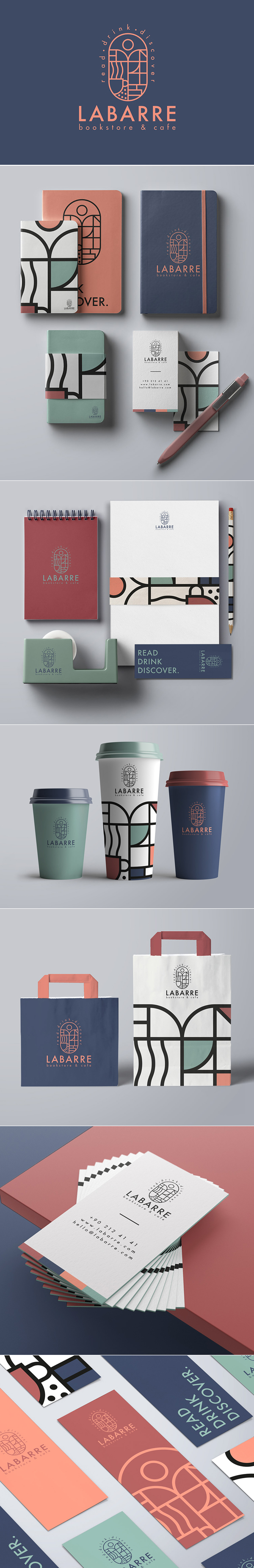 Marque: Labarre Bookstore & Cafe Brand Design par ONTO Design Studio