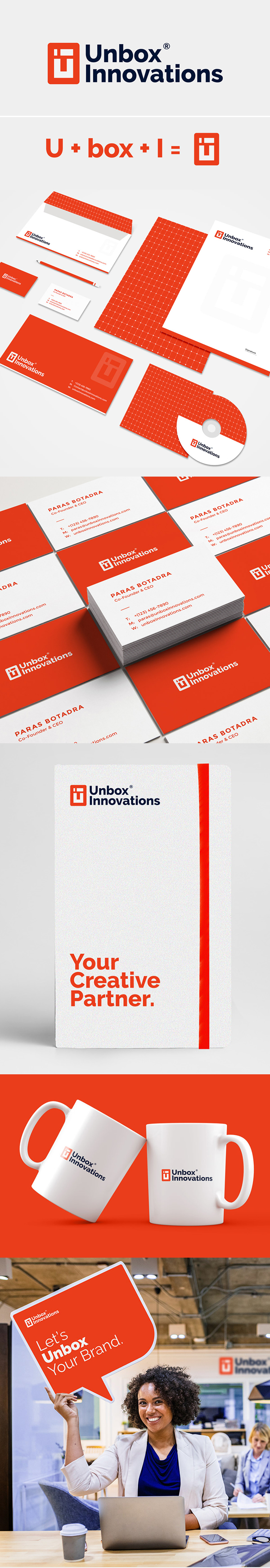 Marque: Création du logo Unbox Innovations et branding Kanhaiya Sharma