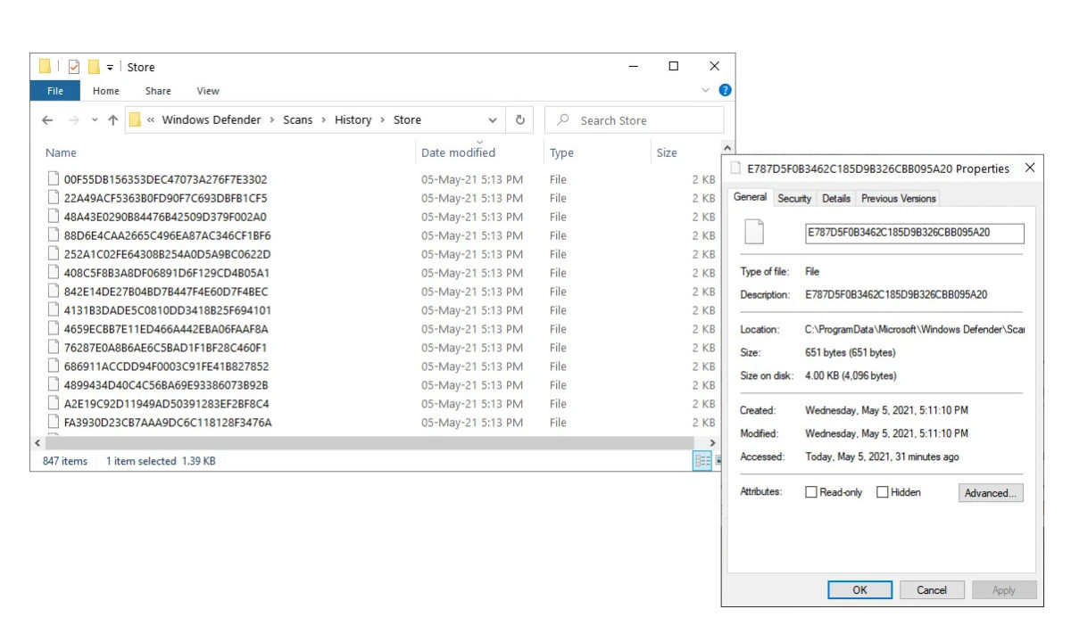 L'erreur Windows Defender crée des milliers de fichiers