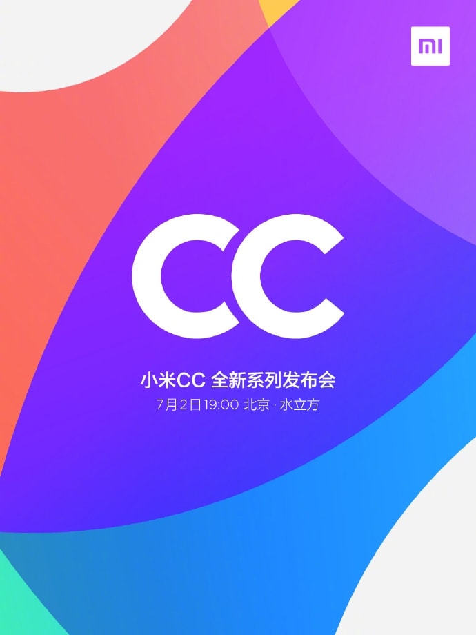 Invitation à l'événement de présentation Xiaomi CC9 le 2 juillet.