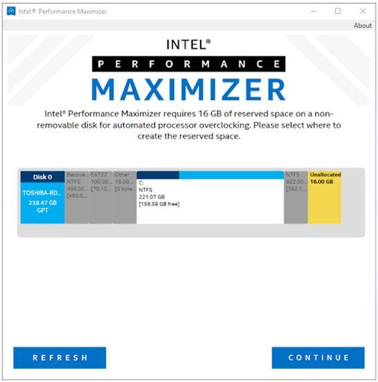 Installation d'Intel Performance Maximizer