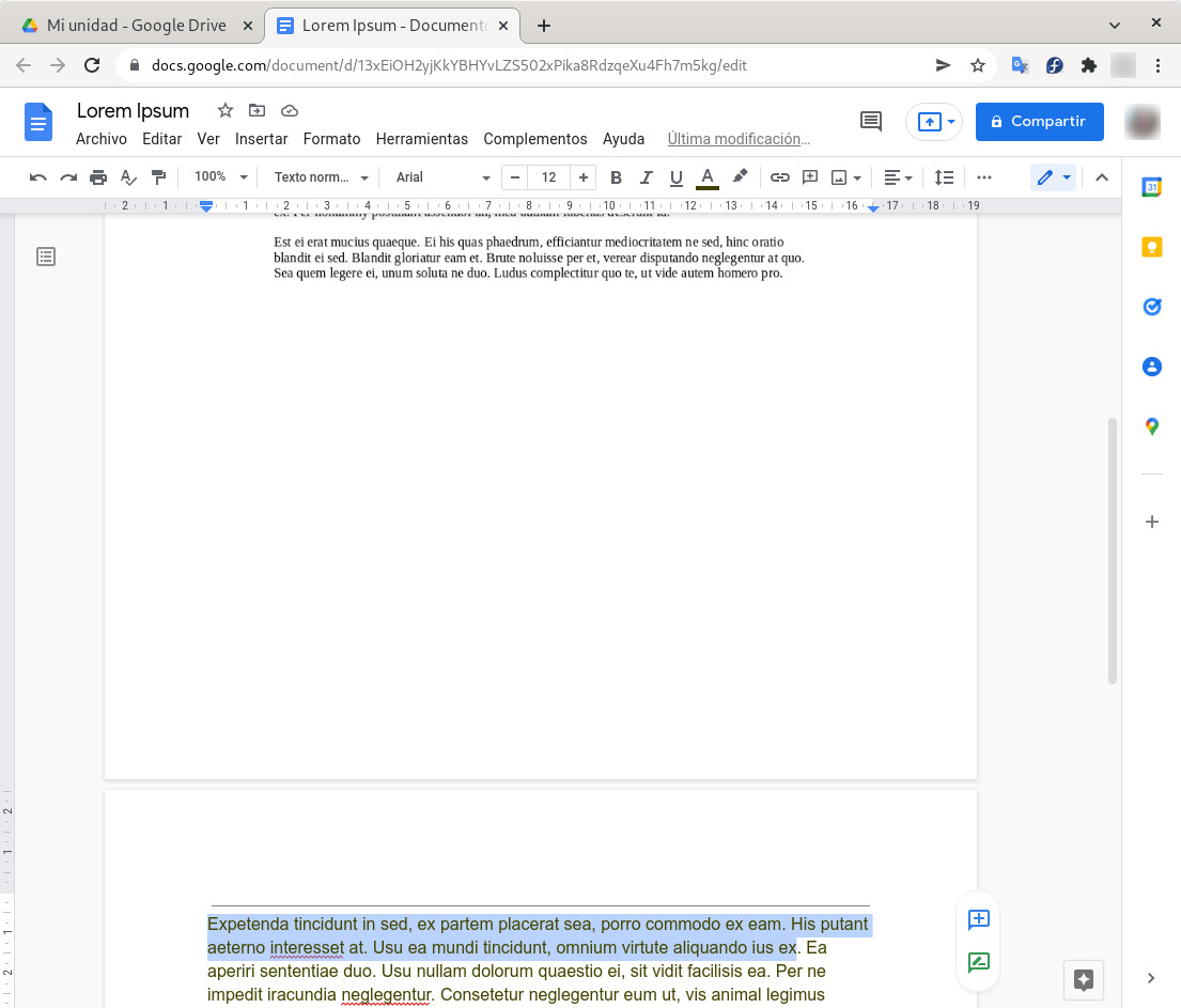 Texte résultant de l'application de l'OCR de Google Docs