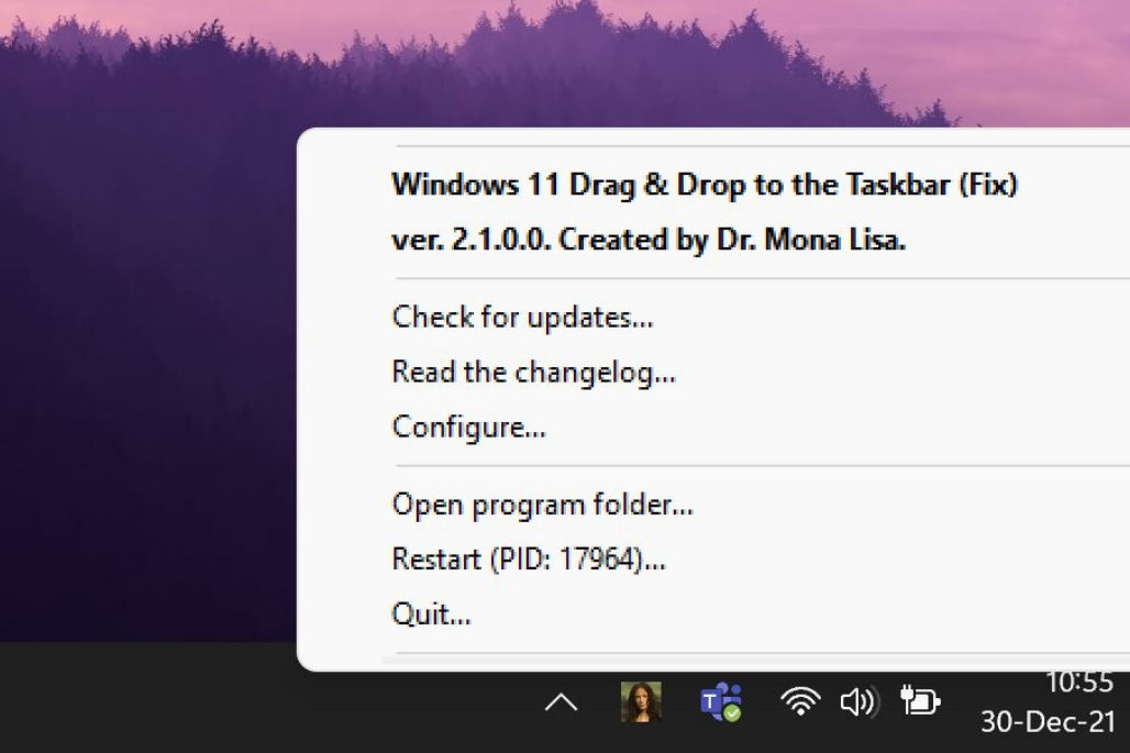 Barre des tâches de Windows 11