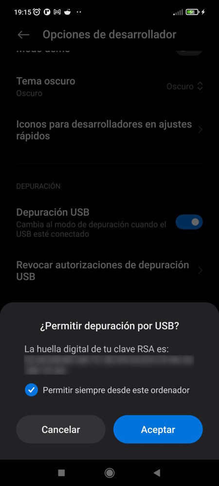 Autoriser l'ordinateur à déboguer USB l'appareil Android