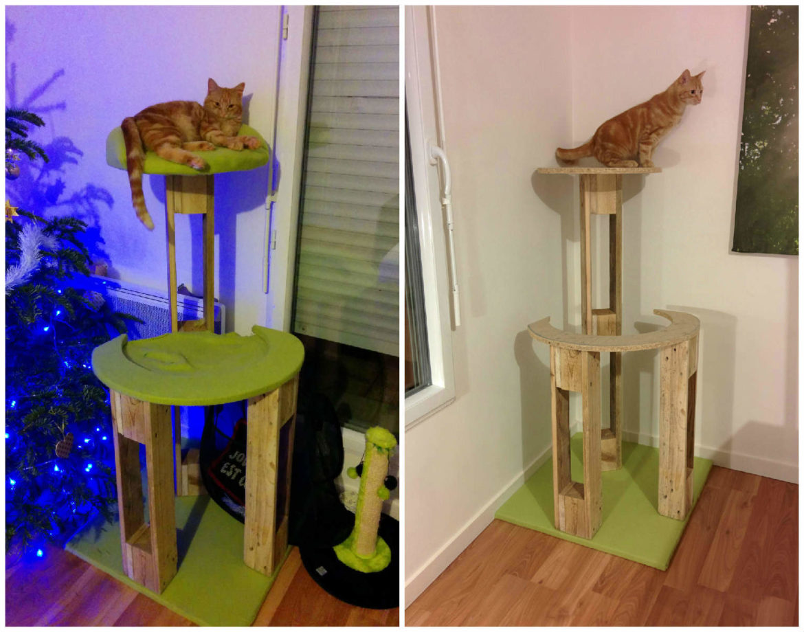 How to make a pallet cat tree?