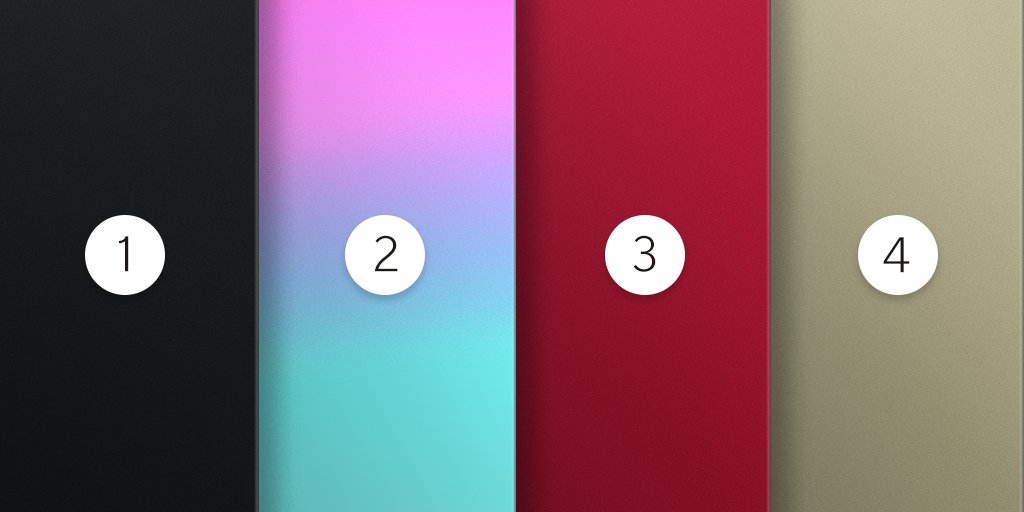 Les quatre couleurs candidates pour habiller le OnePlus 5.