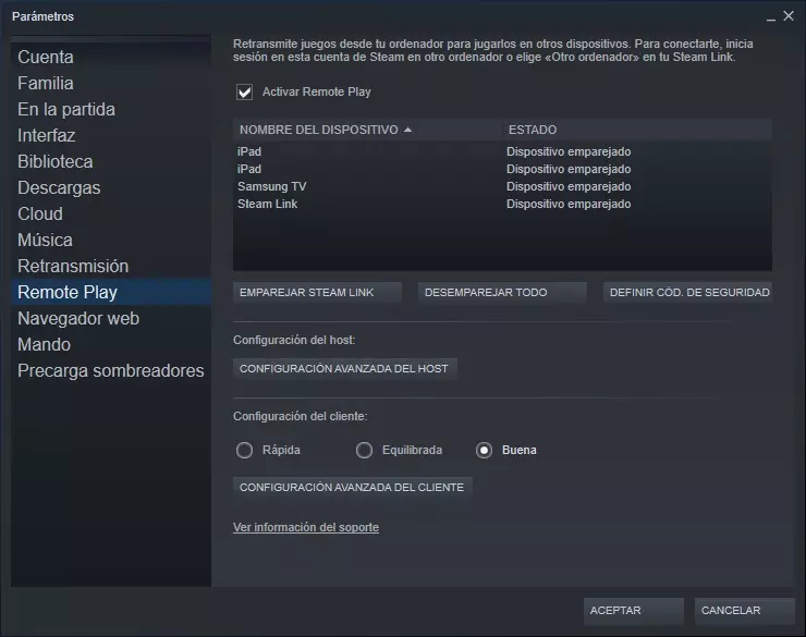 Remote Play Steam entrez le code PC