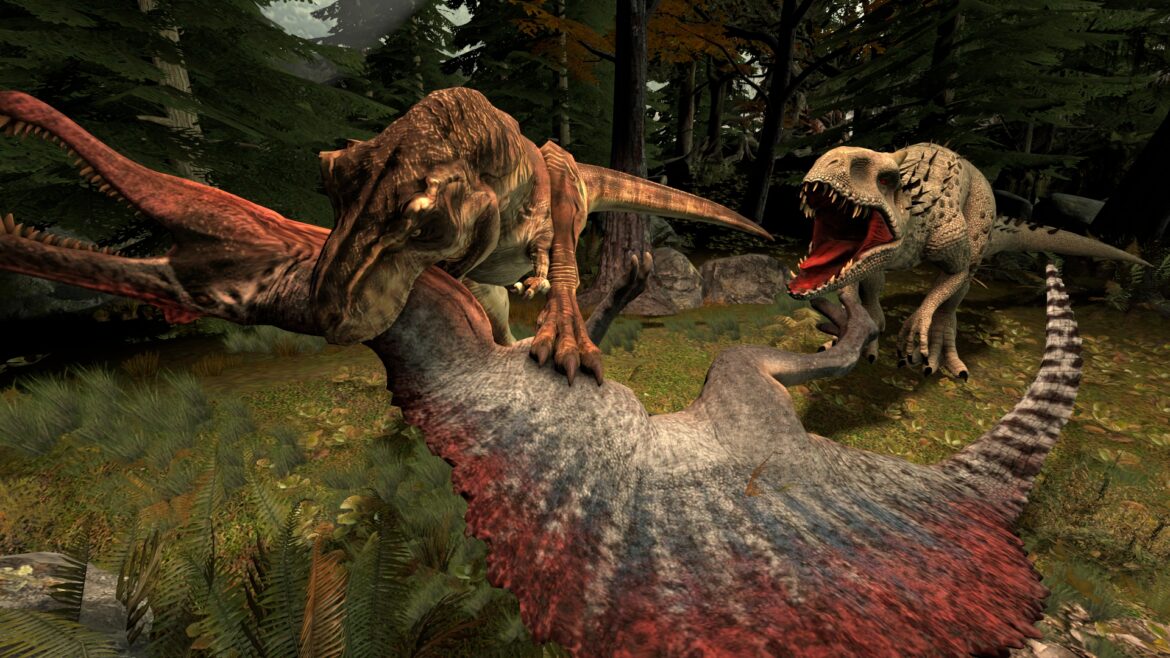 Can a Spino beat a T-Rex ark?