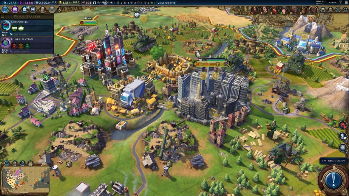 How many cities should you have by turn 100 Civ 6?