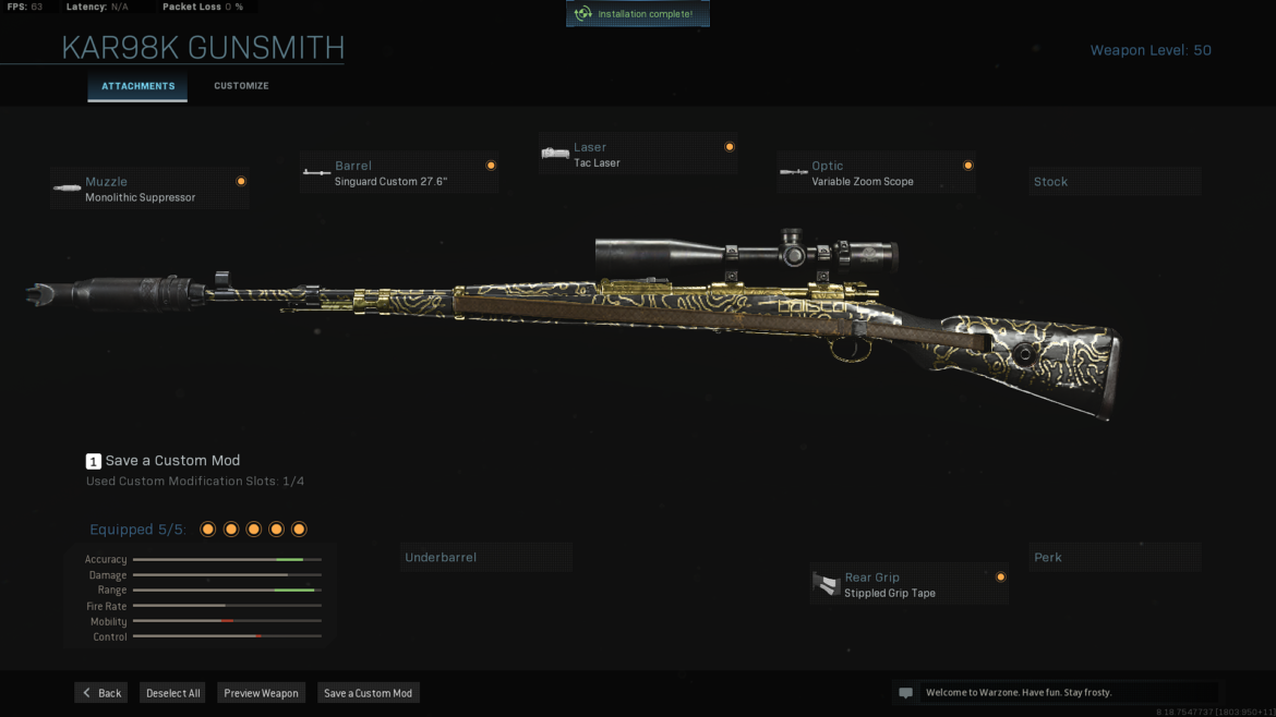 Is Vanguard Kar98k better than MW?